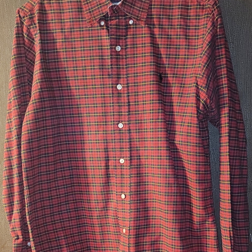 Vintage Ralph Lauren Red Plaid Long-Sleeve Button-Down Shirt Medium